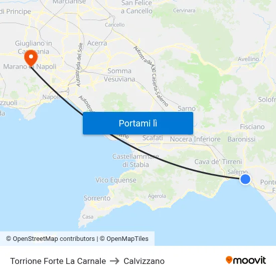 Torrione Forte La Carnale to Calvizzano map