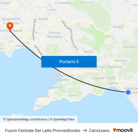 Fuorni Centrale Del Latte Provveditorato to Calvizzano map