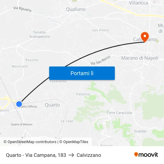 Quarto - Via Campana, 183 to Calvizzano map