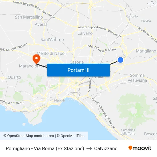 Pomigliano - Via Roma (Ex Stazione) to Calvizzano map