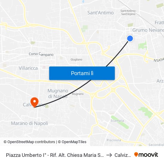 Piazza Umberto I° - Rif. Alt. Chiesa Maria Ss. Assunta In Cielo to Calvizzano map