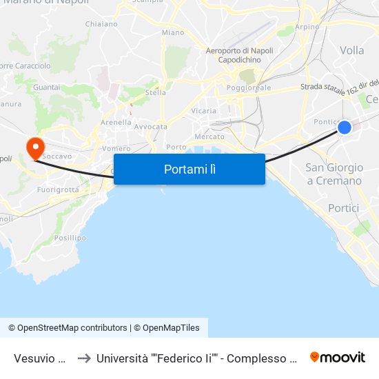 Vesuvio De Meis to Università ""Federico Ii"" - Complesso Di Monte Sant'Angelo map