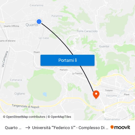 Quarto Centro to Università ""Federico Ii"" - Complesso Di Monte Sant'Angelo map