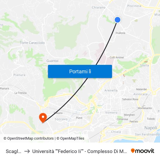 Scaglione to Università ""Federico Ii"" - Complesso Di Monte Sant'Angelo map