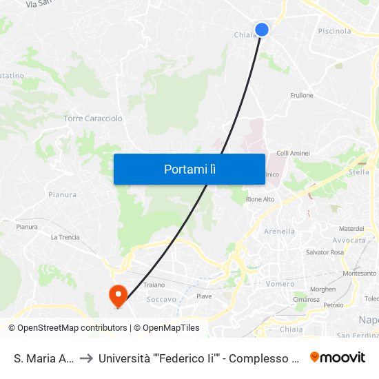 S. Maria A Cubito to Università ""Federico Ii"" - Complesso Di Monte Sant'Angelo map