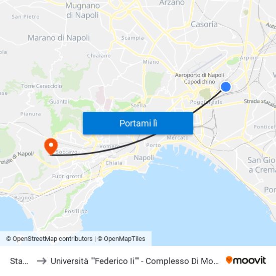 Stadera to Università ""Federico Ii"" - Complesso Di Monte Sant'Angelo map