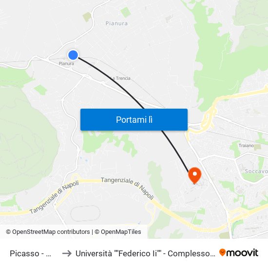 Picasso - Modigliani to Università ""Federico Ii"" - Complesso Di Monte Sant'Angelo map