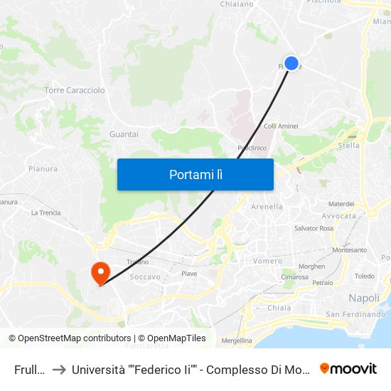 Frullone to Università ""Federico Ii"" - Complesso Di Monte Sant'Angelo map