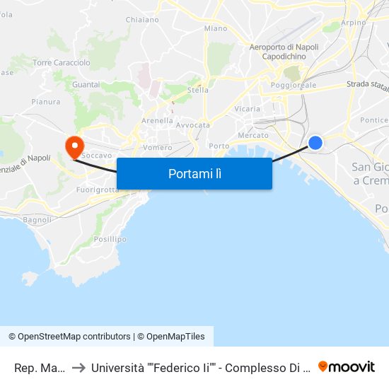 Rep. Marinare to Università ""Federico Ii"" - Complesso Di Monte Sant'Angelo map
