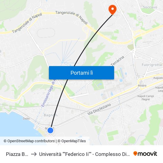 Piazza Bagnoli to Università ""Federico Ii"" - Complesso Di Monte Sant'Angelo map