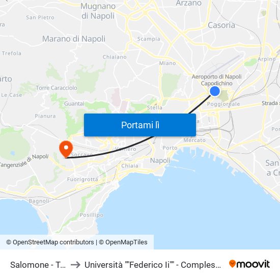 Salomone - Tangenziale to Università ""Federico Ii"" - Complesso Di Monte Sant'Angelo map