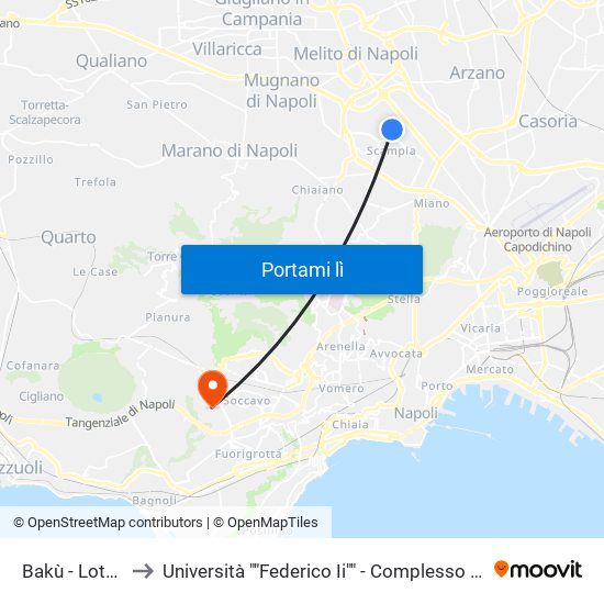 Bakù - Lotto Ta-Tb to Università ""Federico Ii"" - Complesso Di Monte Sant'Angelo map