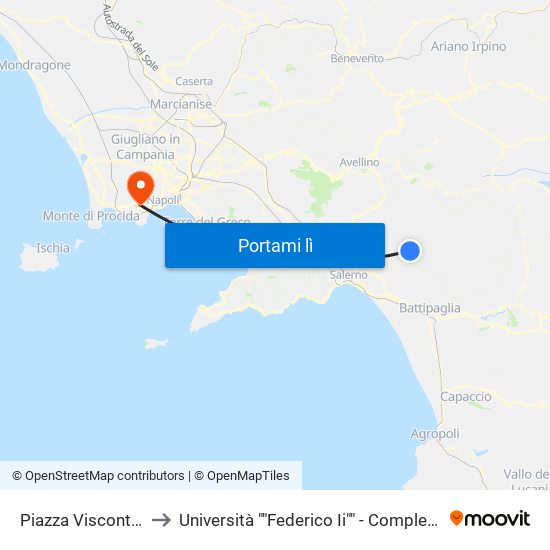 Piazza Visconti (S.Caterina) to Università ""Federico Ii"" - Complesso Di Monte Sant'Angelo map