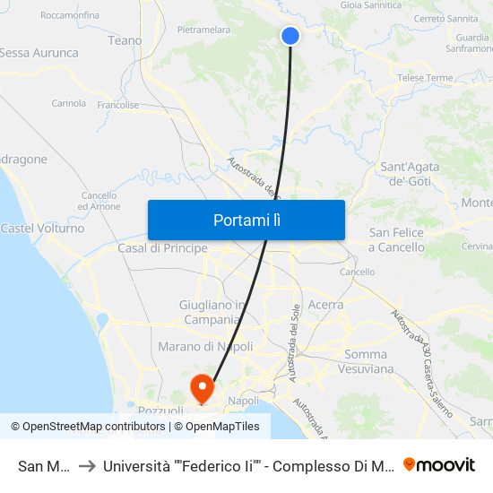 San Marco to Università ""Federico Ii"" - Complesso Di Monte Sant'Angelo map