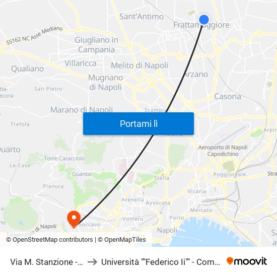 Via M. Stanzione - Rif. Civico N° 175 to Università ""Federico Ii"" - Complesso Di Monte Sant'Angelo map
