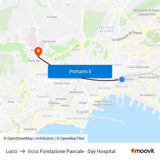 Lucci to Irccs Fondazione Pascale - Day Hospital map