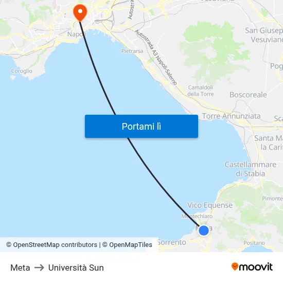 Meta to Università Sun map