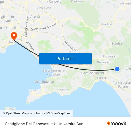Castiglione Del Genovesi to Università Sun map