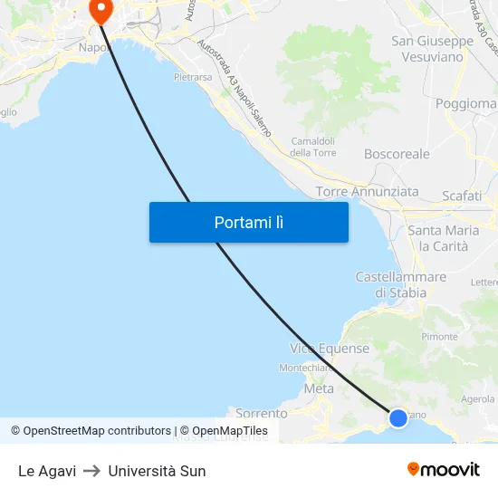 Le Agavi to Università Sun map