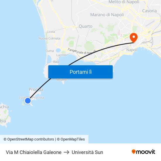 Via M  Chiaiolella   Galeone to Università Sun map