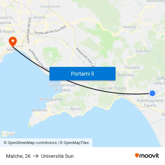 Malche, 26 to Università Sun map