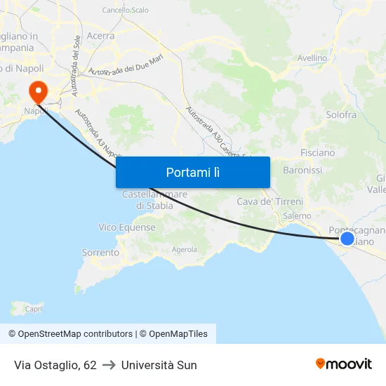 Via Ostaglio,  62 to Università Sun map
