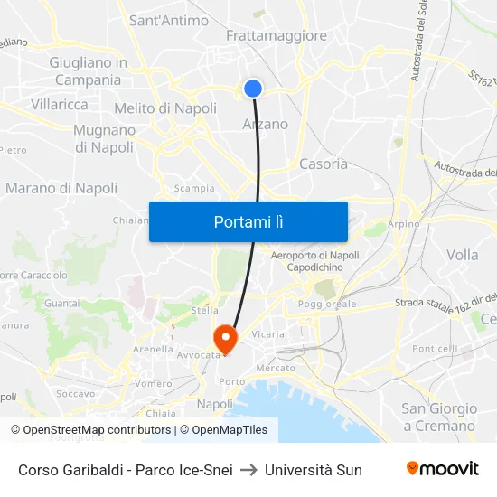 Corso Garibaldi - Parco Ice-Snei to Università Sun map