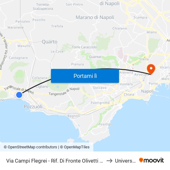 Via Campi Flegrei - Rif. Di Fronte Olivetti Di Fronte Palina N° 3546 to Università Sun map