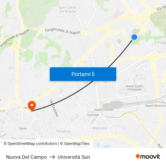 Nuova Del Campo to Università Sun map