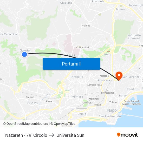 Nazareth - 79' Circolo to Università Sun map