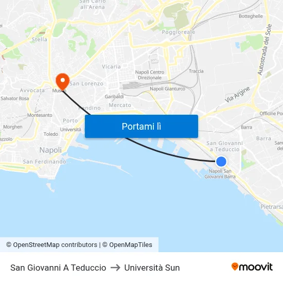San Giovanni A Teduccio to Università Sun map