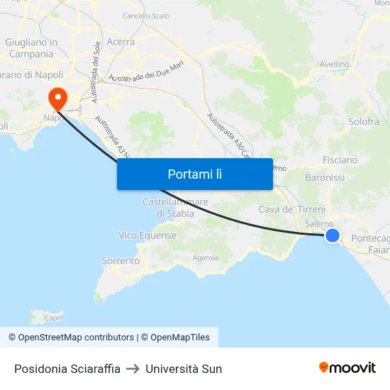 Posidonia Sciaraffia to Università Sun map