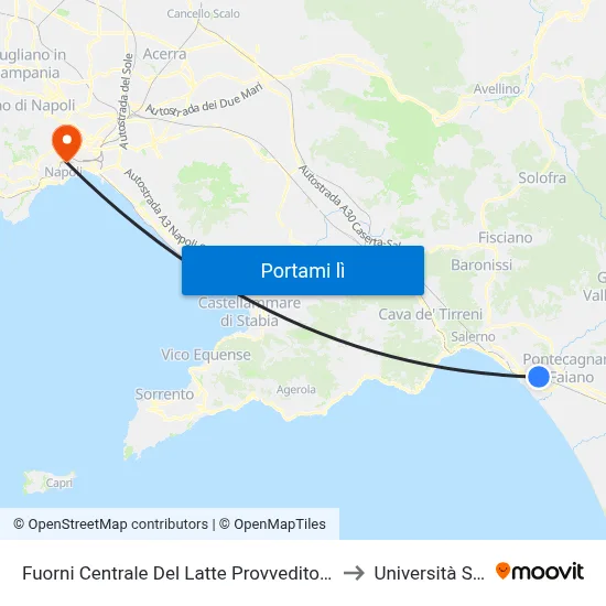 Fuorni Centrale Del Latte Provveditorato to Università Sun map