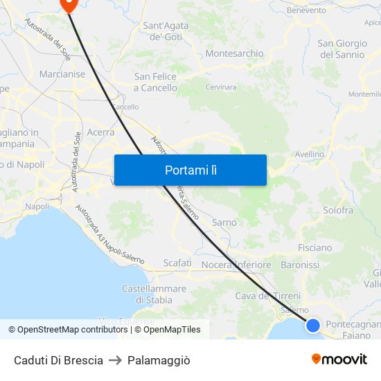 Caduti Di Brescia to Palamaggiò map
