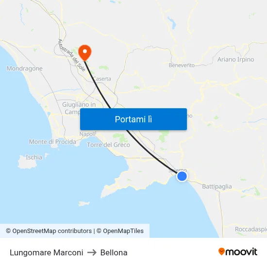 Lungomare Marconi to Bellona map