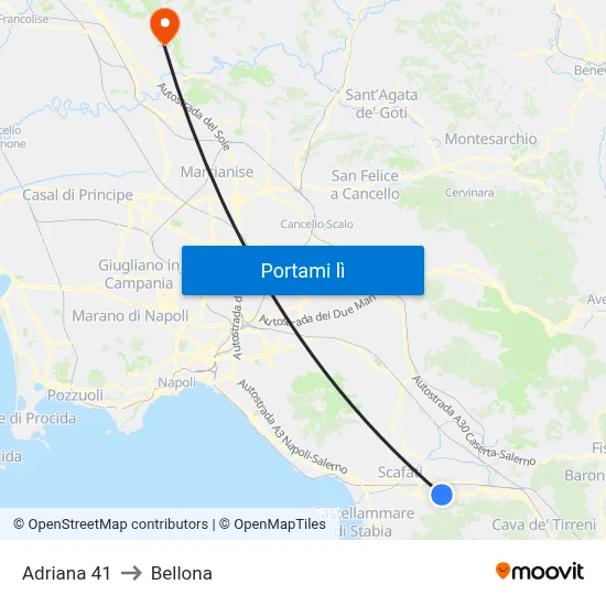 Adriana 41 to Bellona map