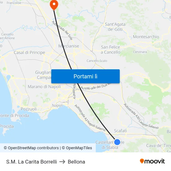 S.M. La Carita  Borrelli to Bellona map