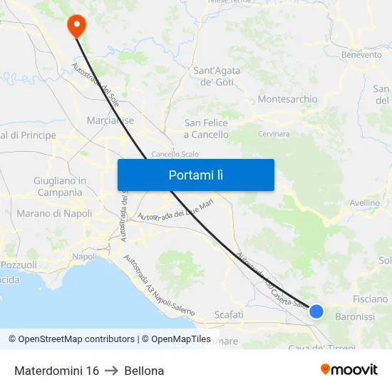 Materdomini 16 to Bellona map