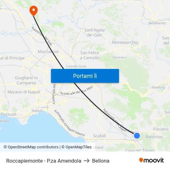 Roccapiemonte - P.za Amendola to Bellona map
