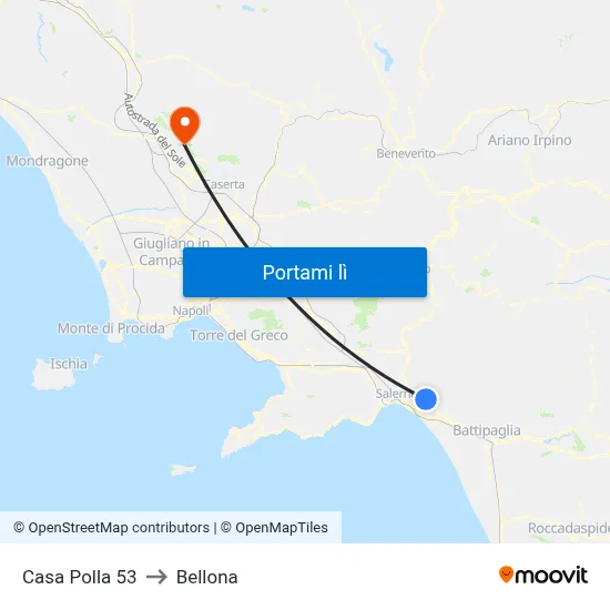 Casa Polla 53 to Bellona map