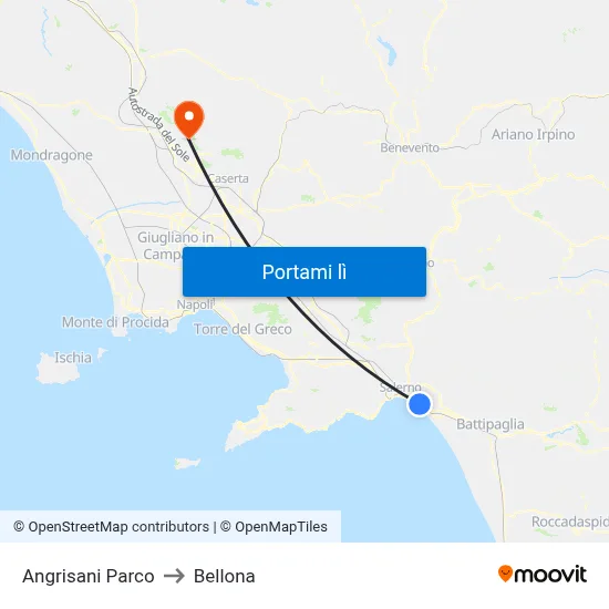 Angrisani Parco to Bellona map
