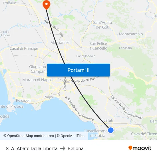 S. A. Abate Della Liberta to Bellona map
