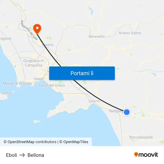 Eboli to Bellona map