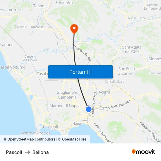 Pascoli to Bellona map