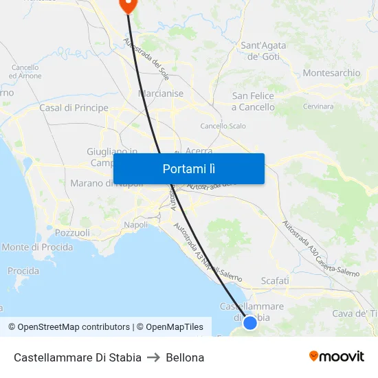 Castellammare Di Stabia to Bellona map
