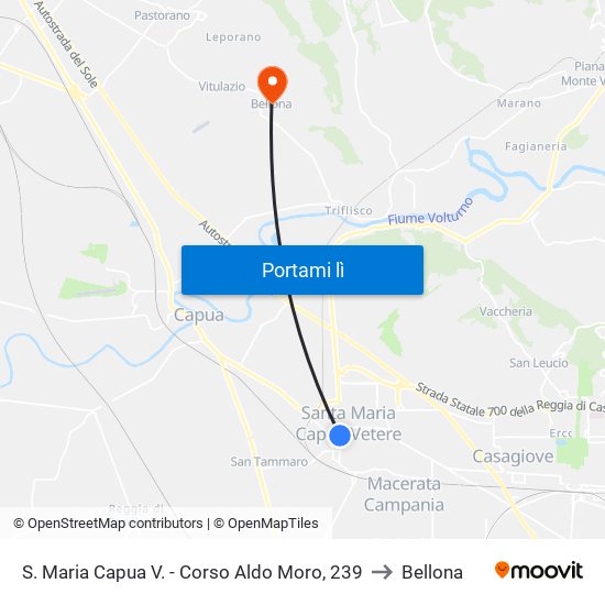 S. Maria Capua V. - Corso Aldo Moro, 239 to Bellona map