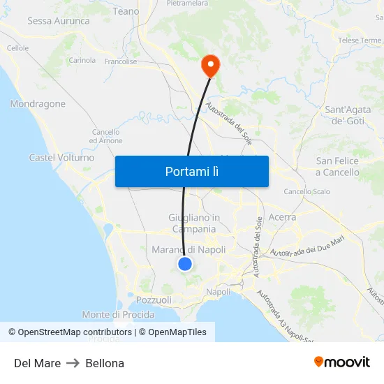 Del Mare to Bellona map
