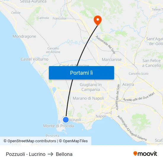 Pozzuoli - Lucrino to Bellona map
