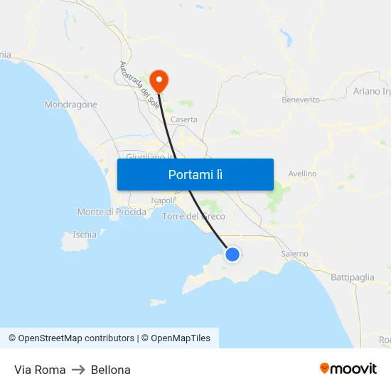 Via Roma to Bellona map