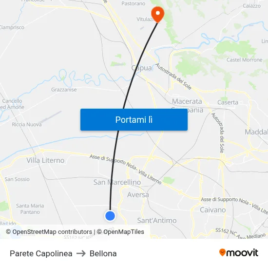 Parete Capolinea to Bellona map